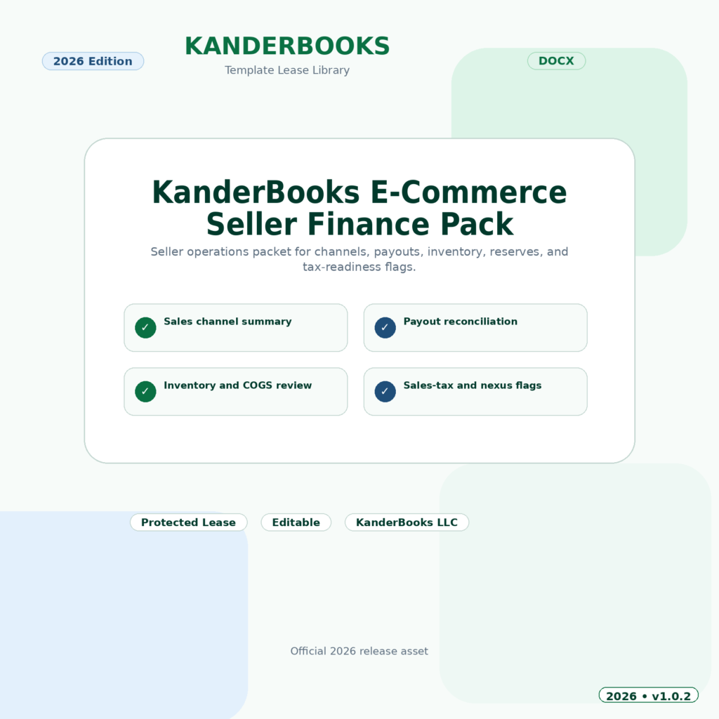 KanderBooks E-Commerce Seller Finance Wizard – 2026 Edition