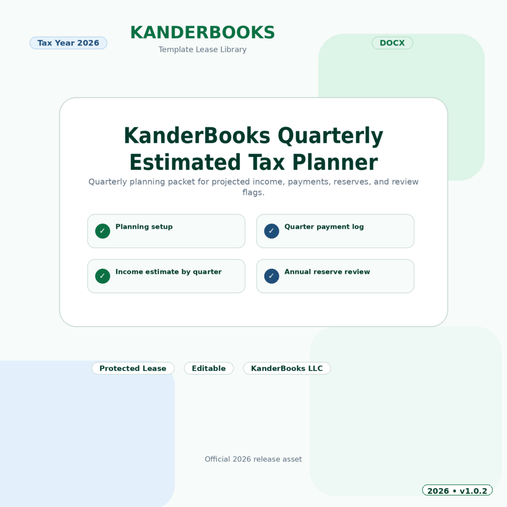 KanderBooks Quarterly Estimated Tax Wizard – Tax Year 2026