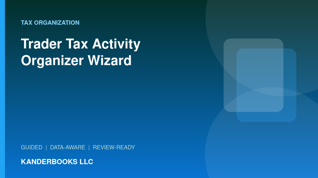 Trader Tax Activity Organizer Wizard